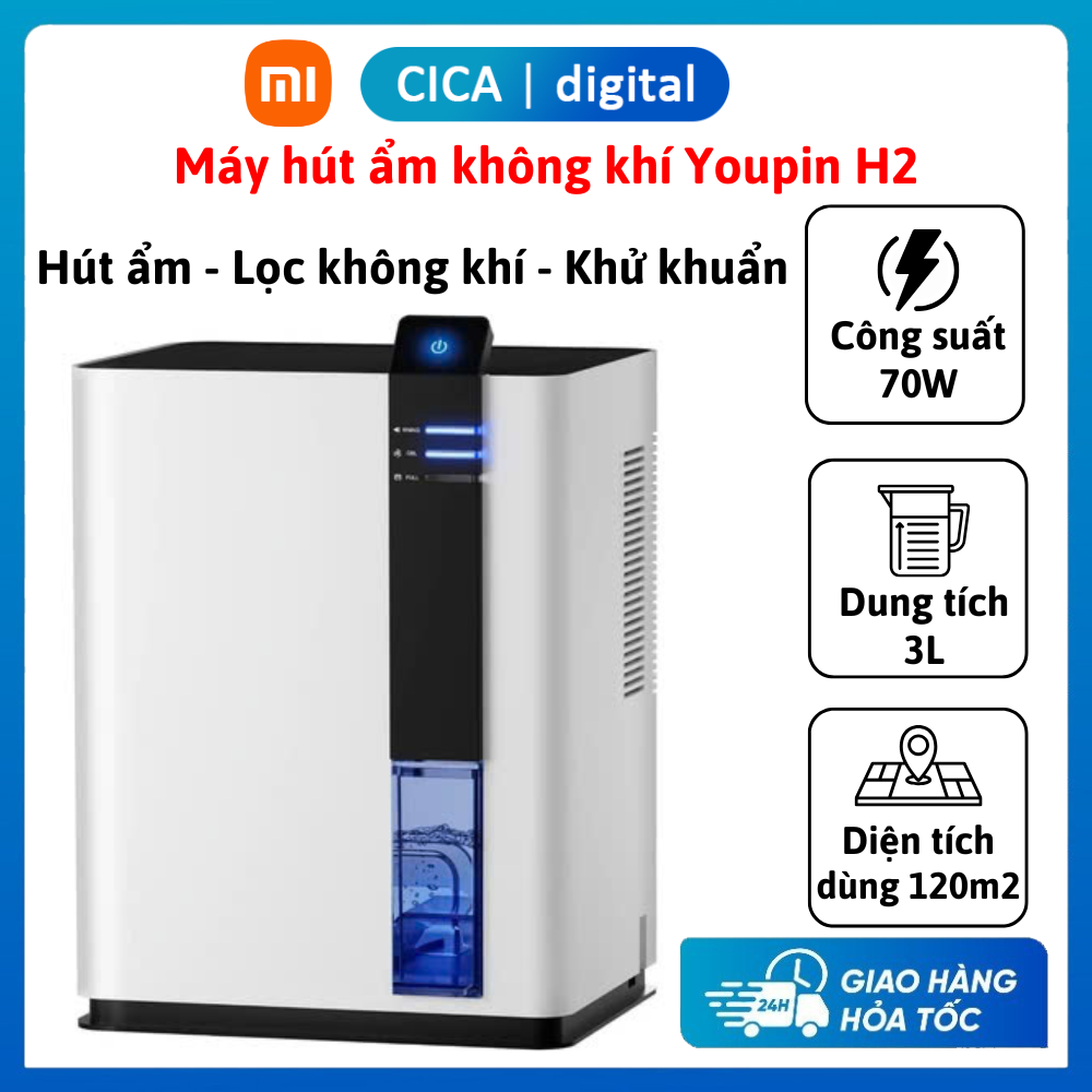  Máy Hút Ẩm Xiaomi Youpin Dehumidifier H2 - Lọc Không Khí Thông Minh Sựa Lựa Chọn Ưu Việt Cho Những Ngày Nồm Ẩm Giúp Làm Khô Nhanh Bảo Hành 24 Tháng 