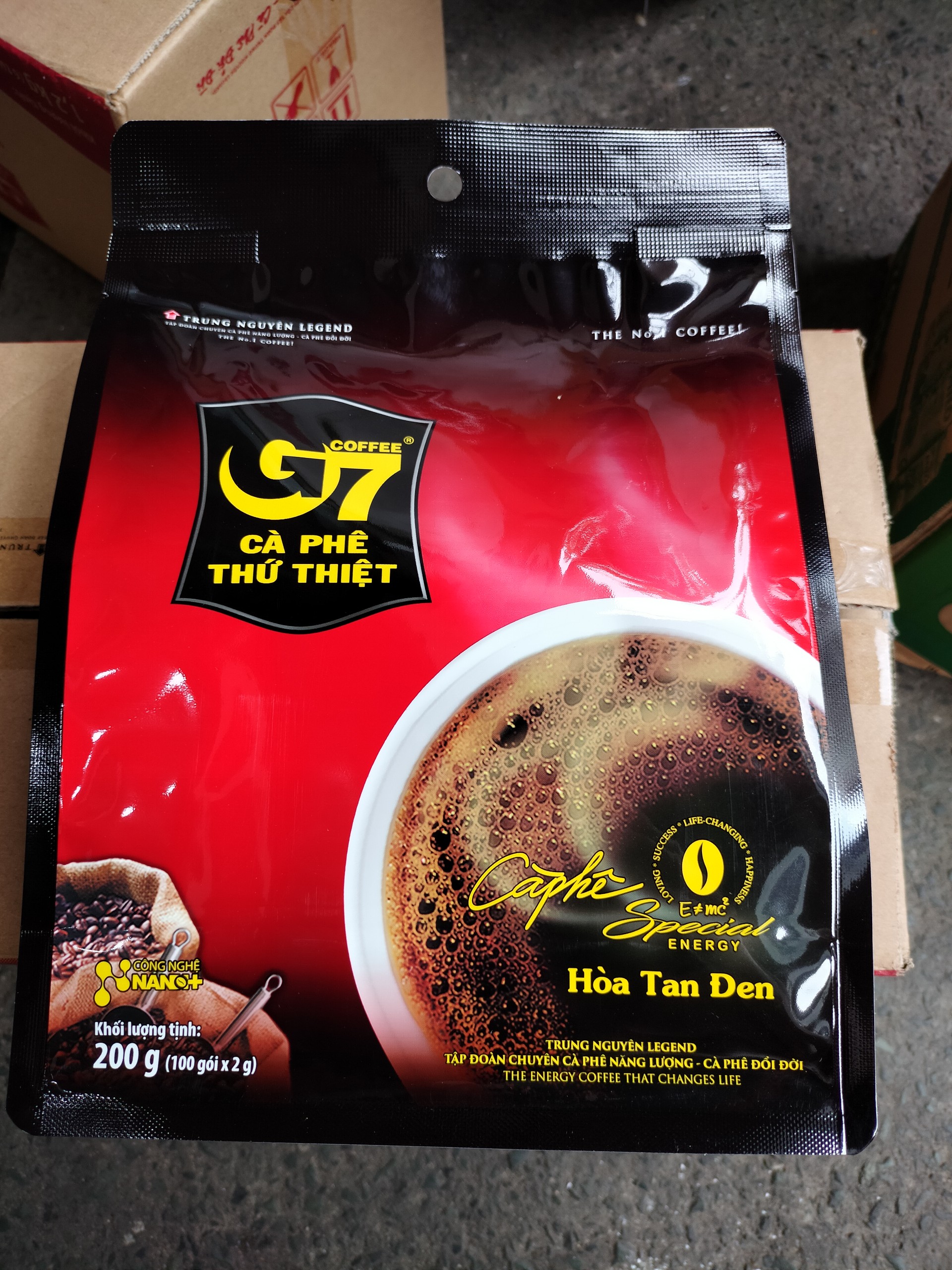 Cà phê G7 hòa tan đen - Bịch 100 sachets