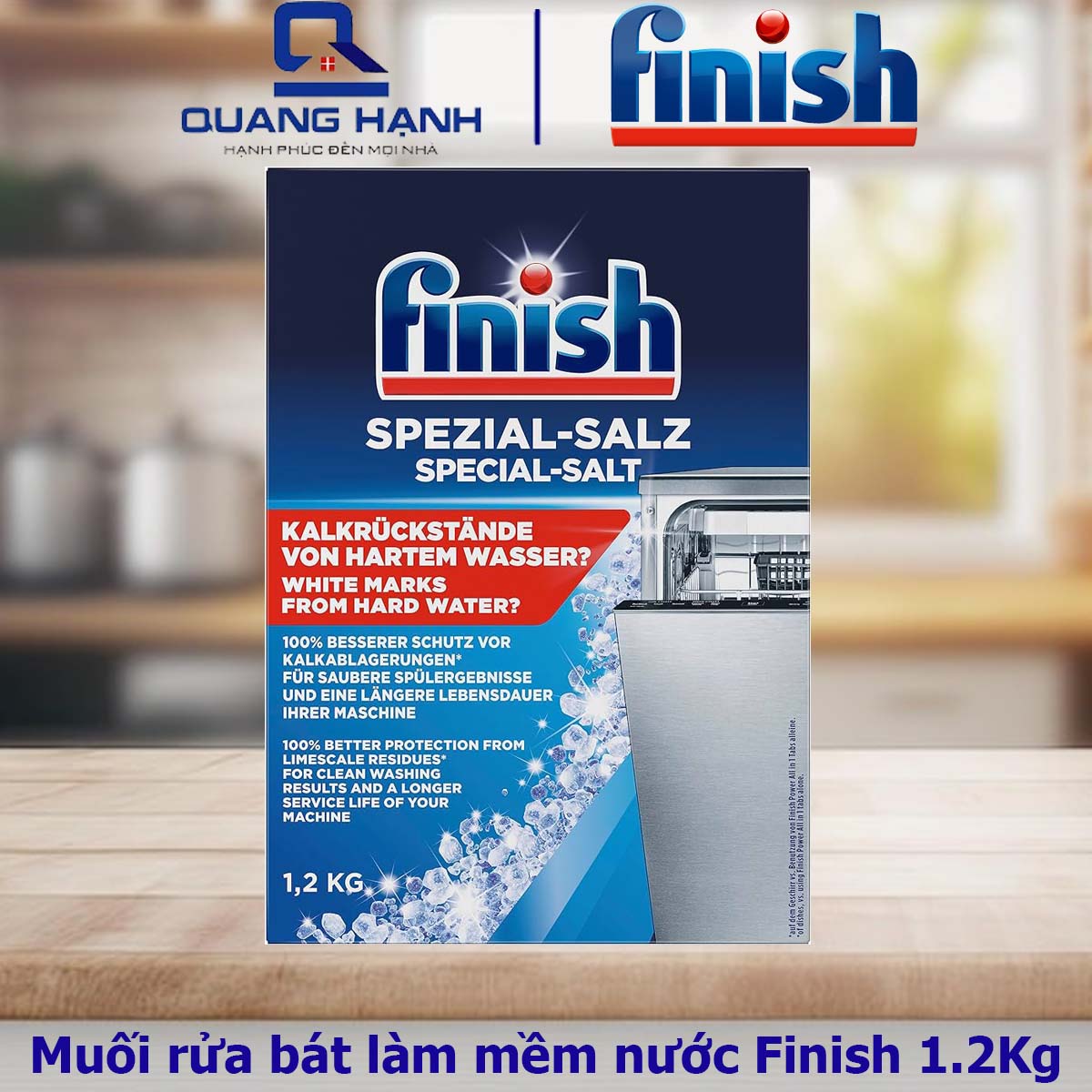 Muối làm mềm nước finish - hộp 1.2 kg dành cho máy rửa bát