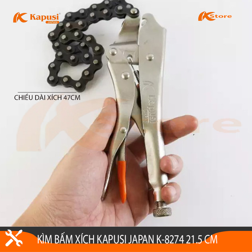 Kìm chết xích - kìm bấm xích nhật bản kapusi k-8274 215mm. kìm chết nhật bản