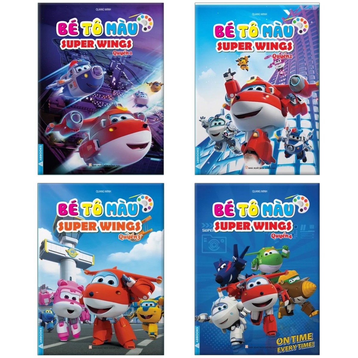Sách - bé tô màu - superwings - bộ 4 cuốn