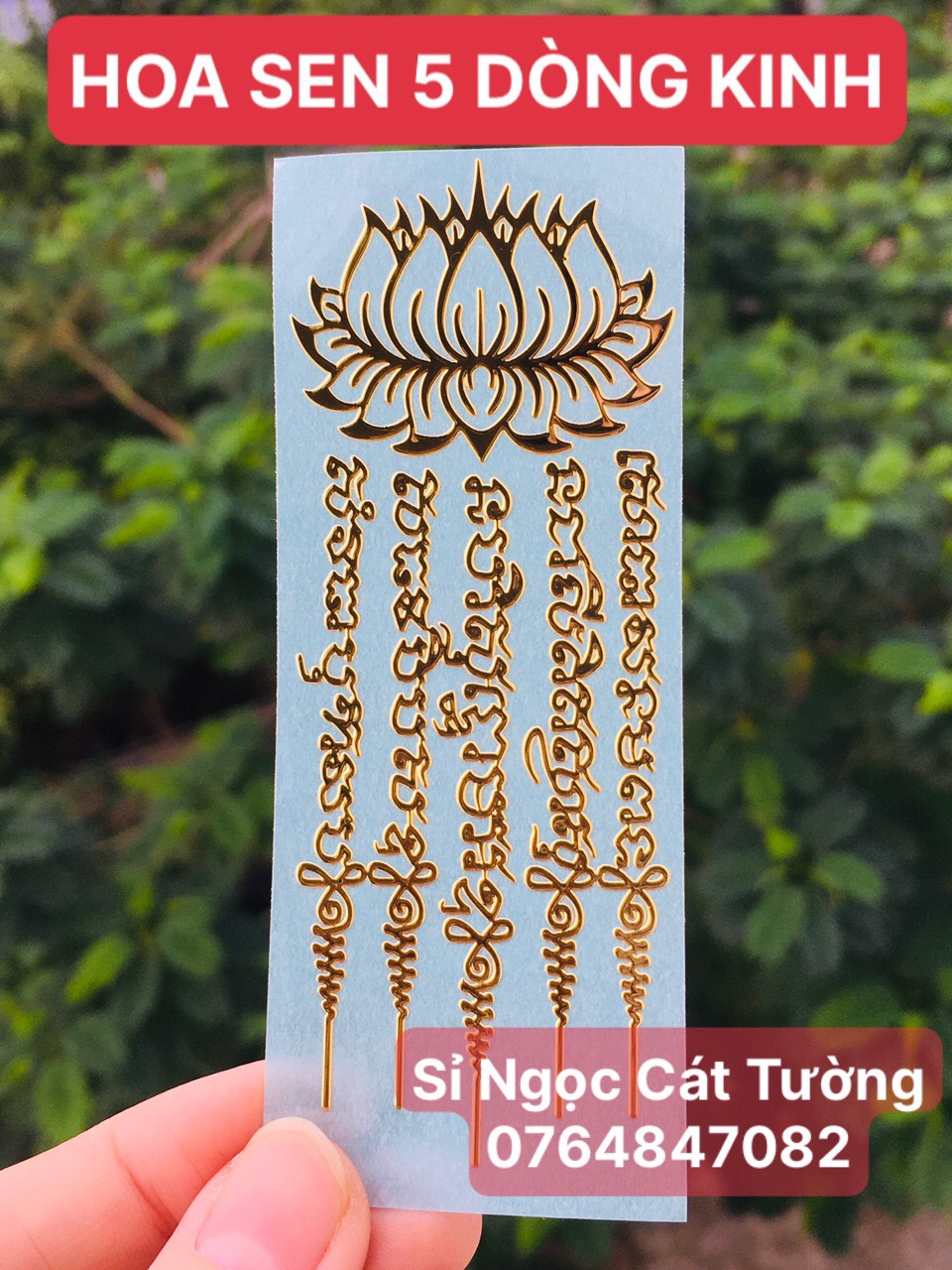 [HCM]Linh phù HOA SEN 5 DÒNG THÁI LAN - trợ tình duyên tài lộc và bình an hộ thân dán điện thoại để bóp ví - đã chú
