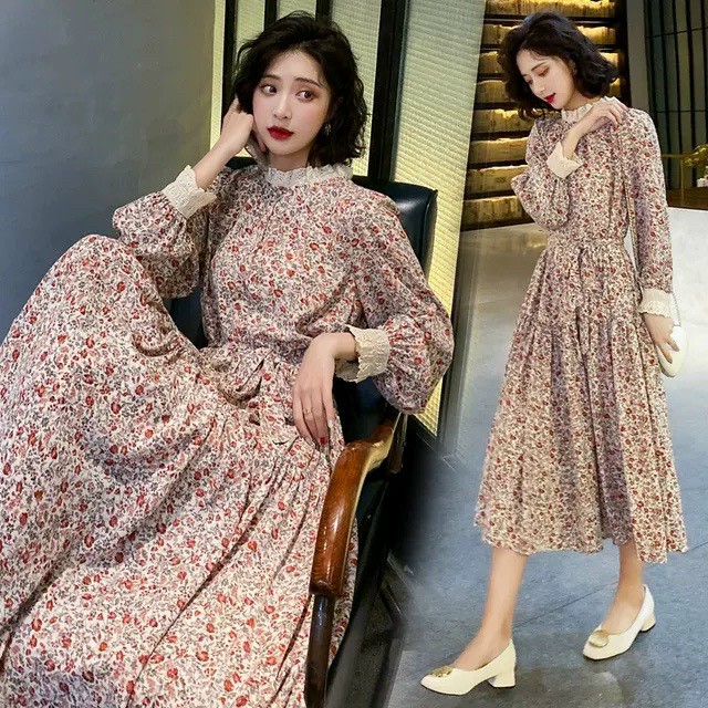 Váy bầu đỏ công sở - Đầm sau sinh dạ text lót lụa cho mẹ dạo phố, ăn cưới sang trọng