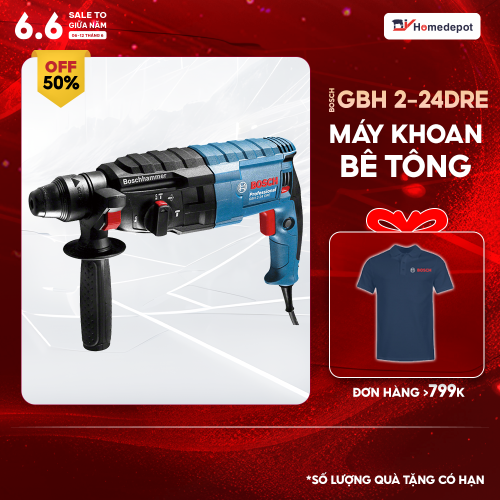 Máy khoan búa 790w bosch gbh 2-24 dre