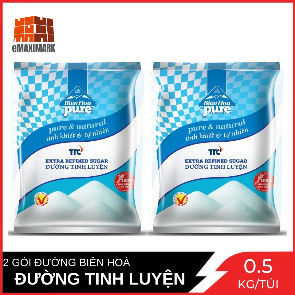 Combo 2 gói đường biên hoà pure gói 500g x2
