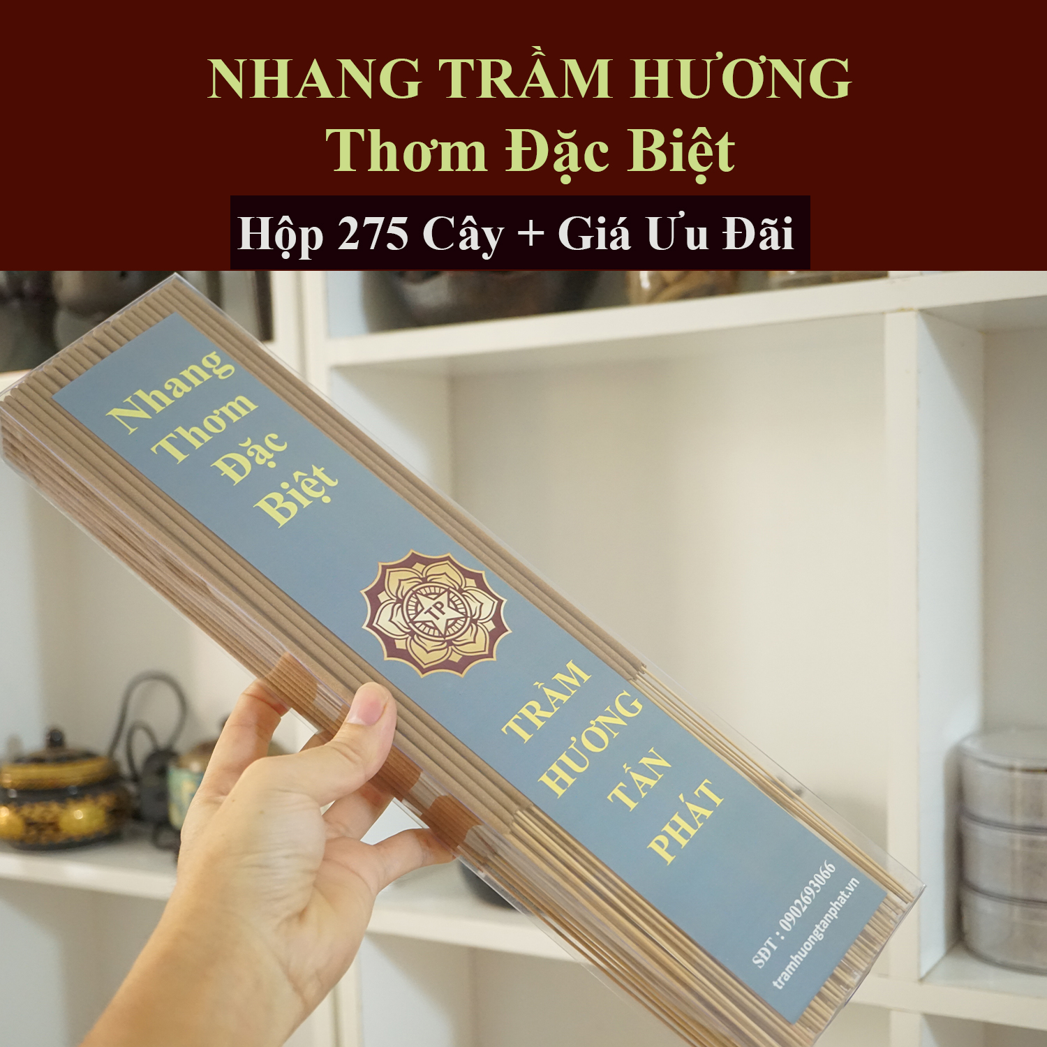 Nhang Trầm Hương thơm Tăm Trắng loại Đặc Biệt ( 1/2 + Giá Ưu Đãi )