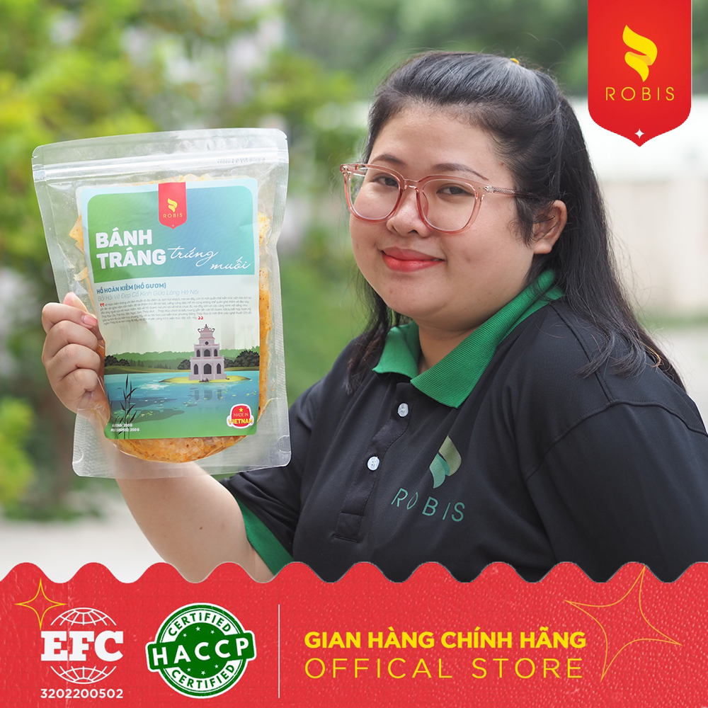 Bánh Tráng Trứng Muối Robis, Bánh Tráng đậm đà đủ vị ăn vặt 250gr