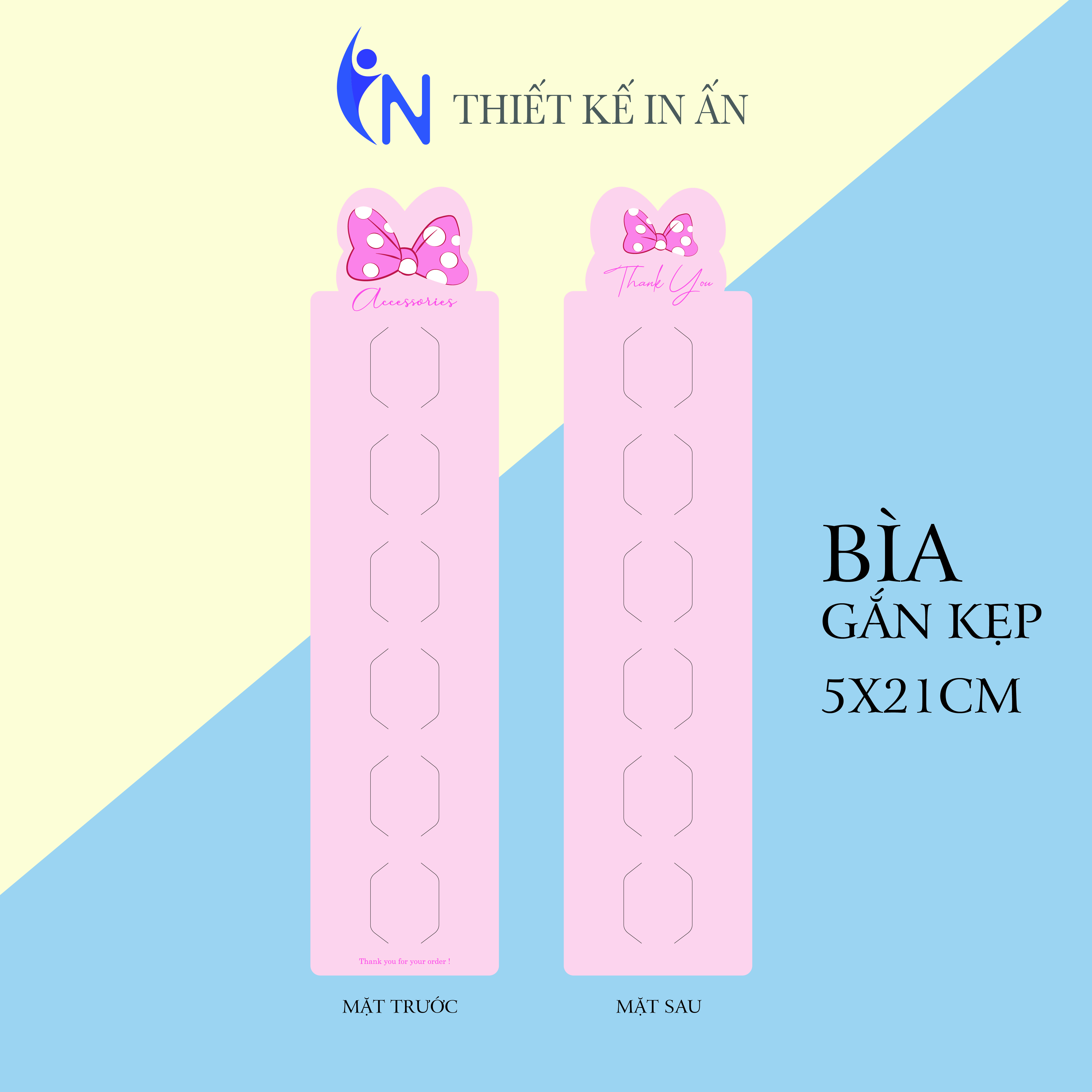 Bìa gắn kẹp mẫu dài 21x5cm