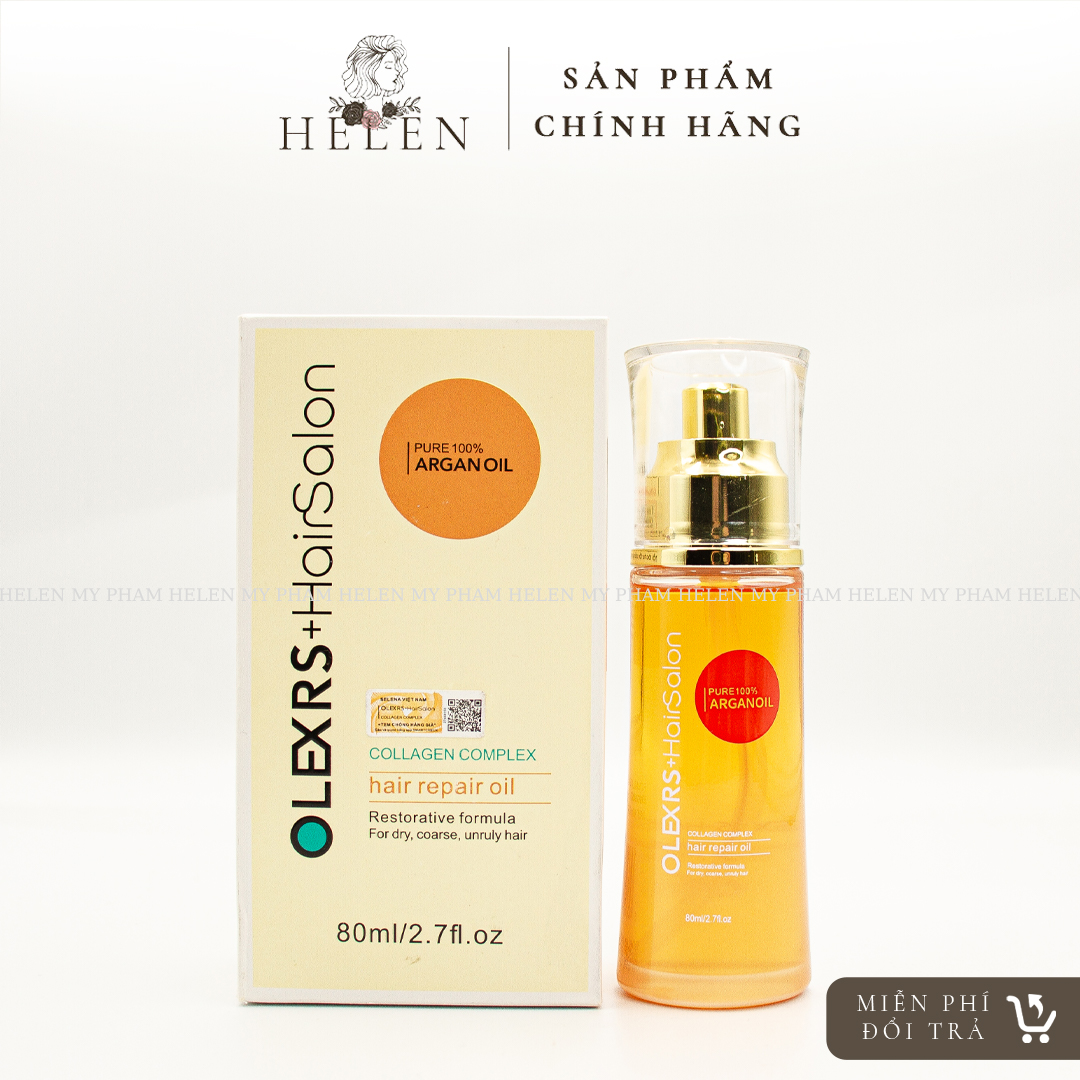 Olexrs tinh dầu dưỡng tóc olexrs hair salon collagen complex phục hồi hư tổn, dưỡng tóc siêu mềm mượt 80ml