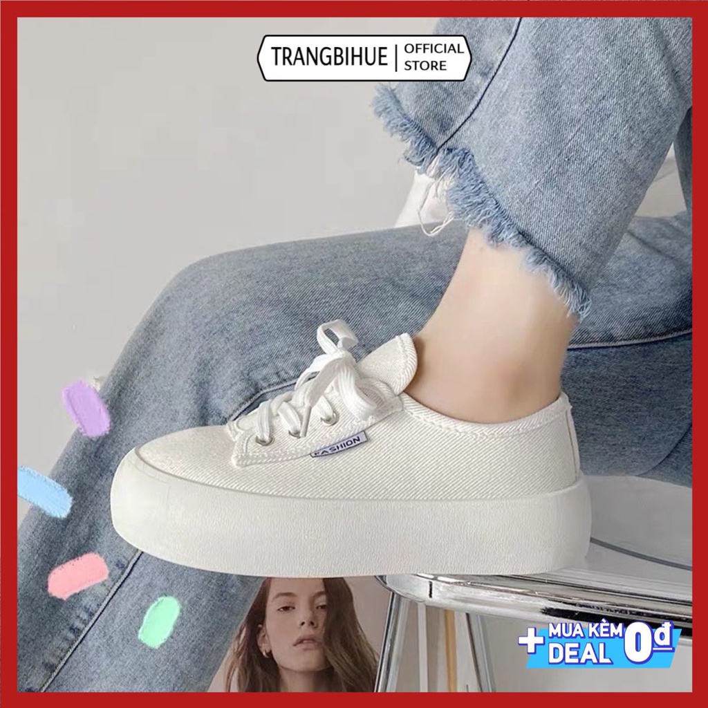 Giày độn đế bánh mì fashion ufa dây buộc nhiều màu cực cá tính