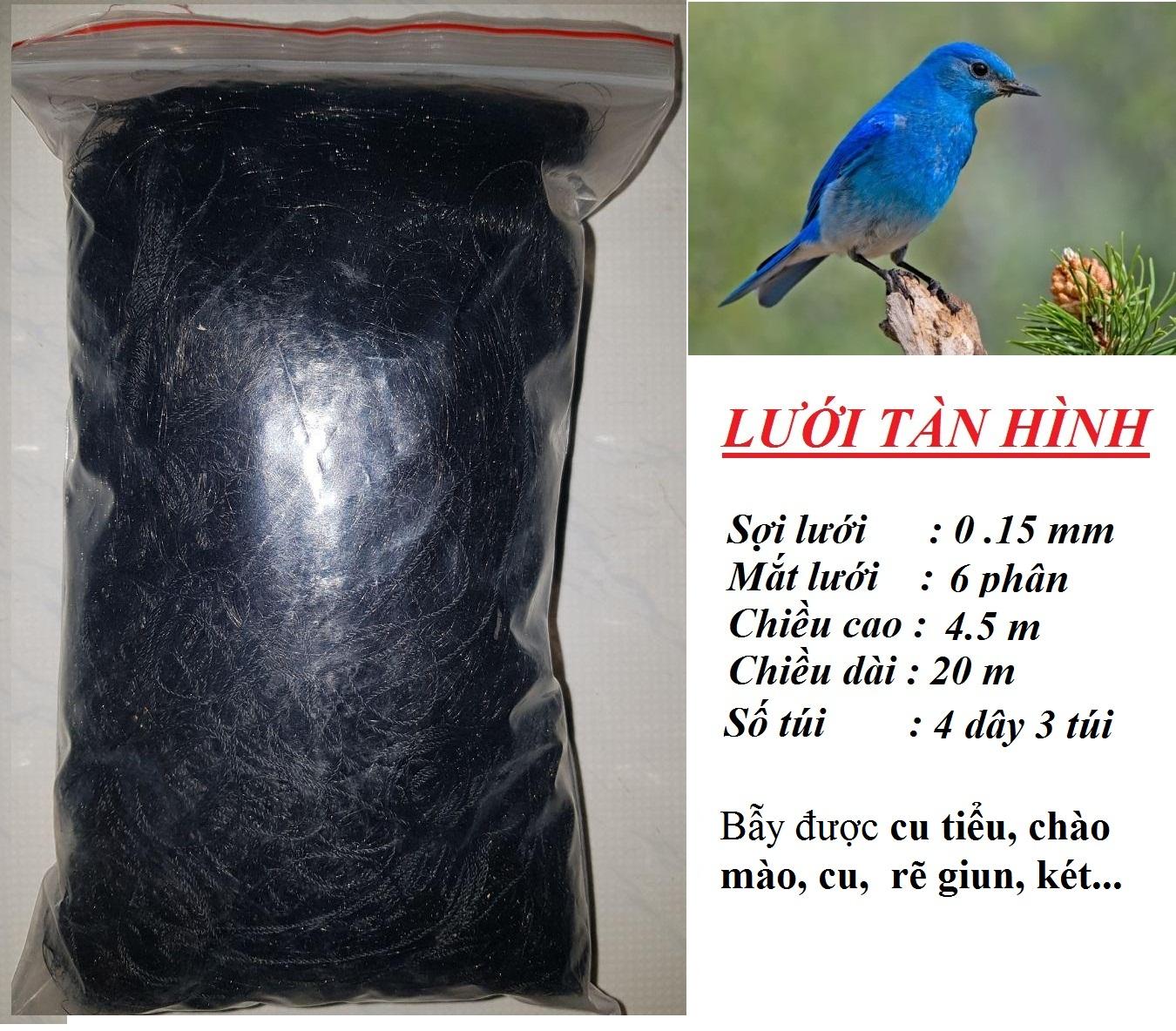 20m Lưới 6 Phân Bẫy Chim cu tiểu, chào mào, cu , rẽ giun, két