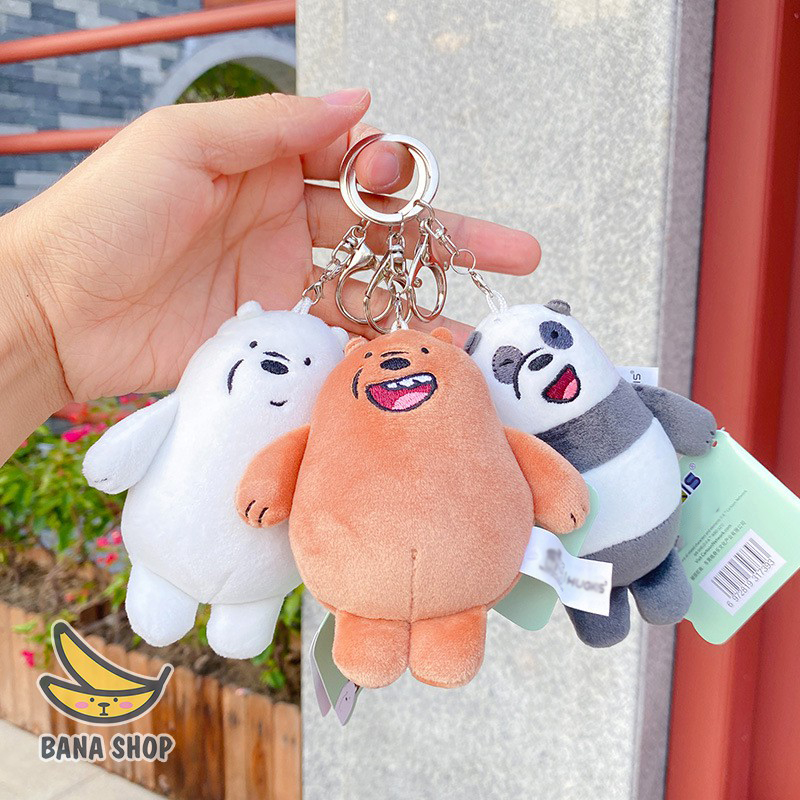 Móc chìa khoá thú bông anh em gấu cute Chúng tôi đơn giản là gấu