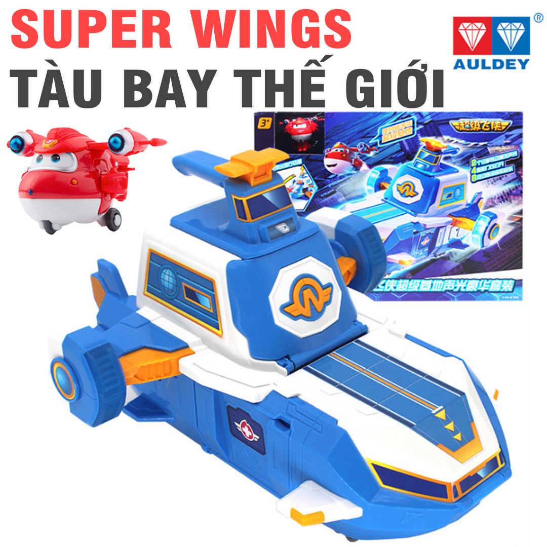 Mô hình super wings tàu bay thế giới Căn cứ di chuyển trên không đồ chơi đội bay siêu đẳng