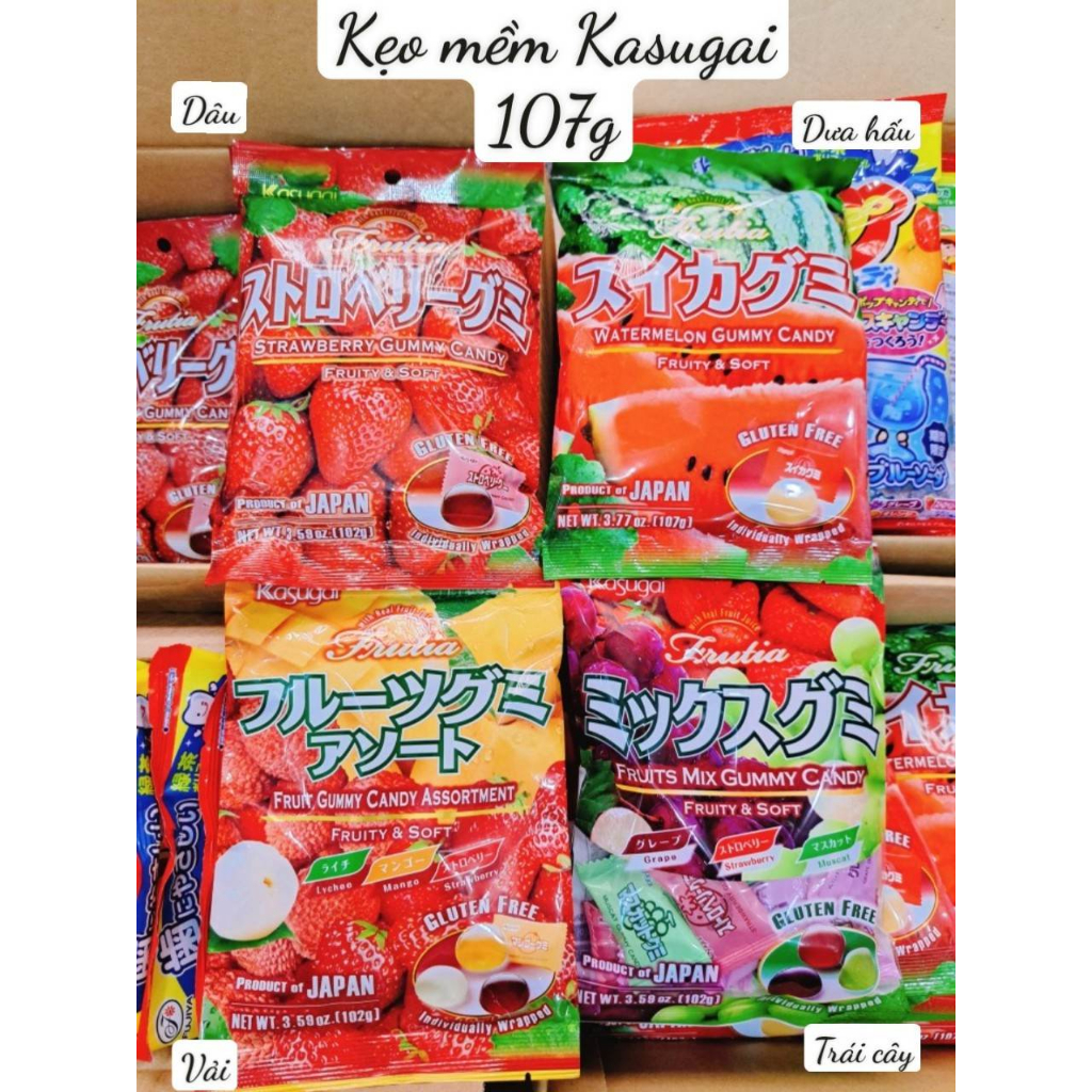 Kẹo dẻo trái cây Kasugai Gummy Candy Nhật Bản nhiều vị