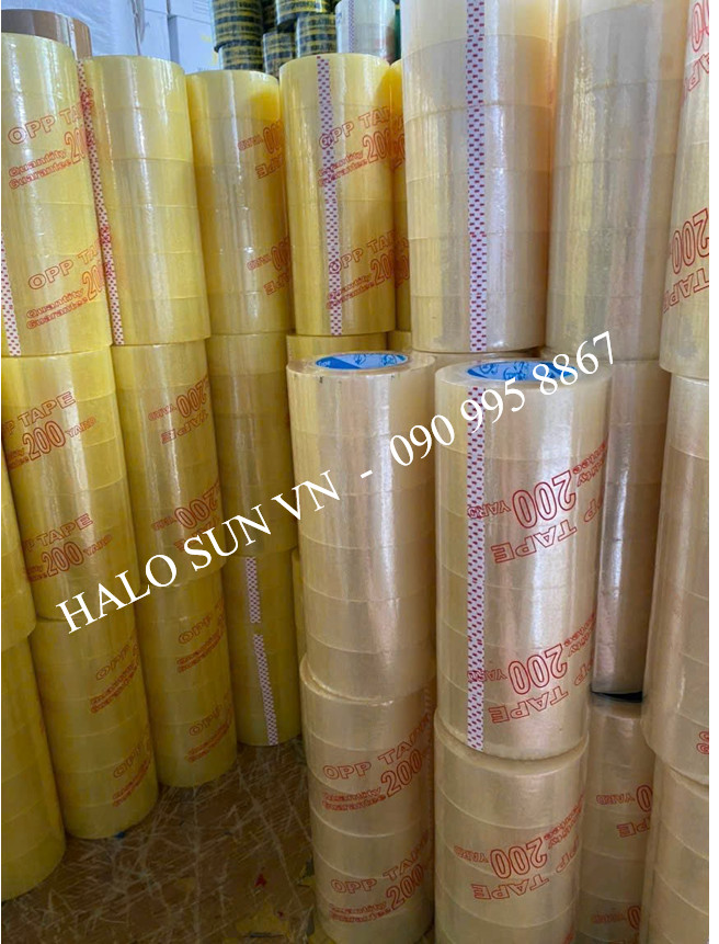 Băng keo, băng dính trong /đục 200yard , lõi giấy mỏng 5mm