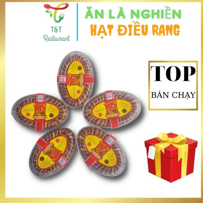 Hạt Điều Rang Muối, Hạt Điều Rang Củi nguyên hạt không vỡ Phương Huyền Food hộp 400gr
