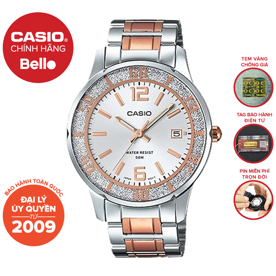Đồng hồ Casio Nữ LTP-1359RG-7A bảo hành chính hãng 1 năm - Pin trọn đời