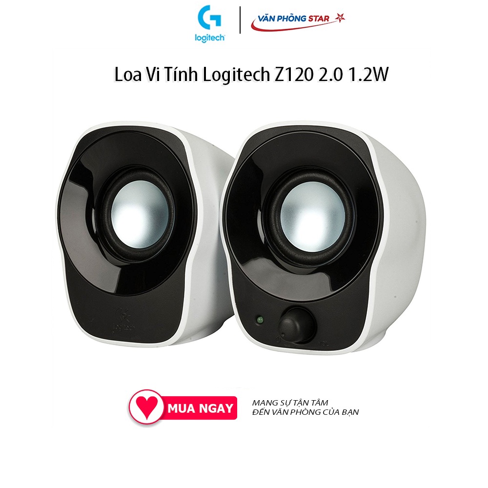 Loa Logitech Z120 2.0 1.2W sử dụng nguồn thông qua cổng USB âm thanh trong trẻo
