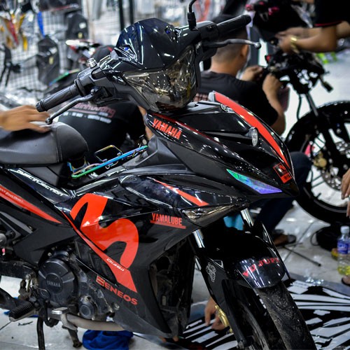 Tem trùm exciter 150 movistar đỏ đen, tem exciter 150, team trùm exciter 150, tem xe exciter 150, team trùm ex 150, team xe exciter 150 movistar đỏ đen