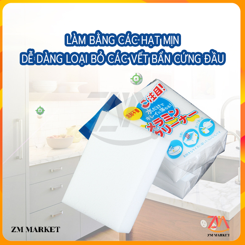 Miếng bọt biển nano, mút xốp melamine miếng cọ rửa bát - chén - đĩa - bông cọ đa năng