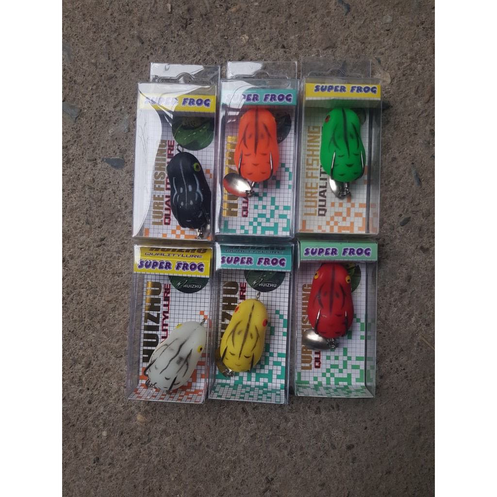 Mồi nhái giả câu lure, mồi nhái hơi có thìa Super Frog siêu hot