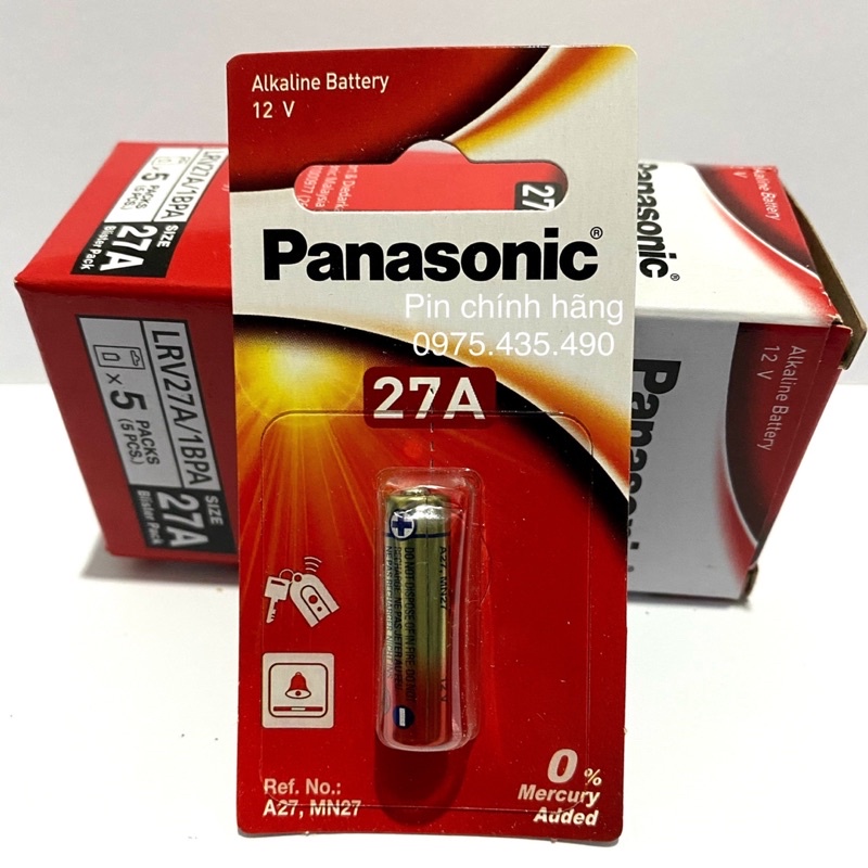 Pin A27 Panasonic Alkaline 12V Chính Hãng Vỉ 1 Viên Dùng Cho Cửa Cuốn, Remote..