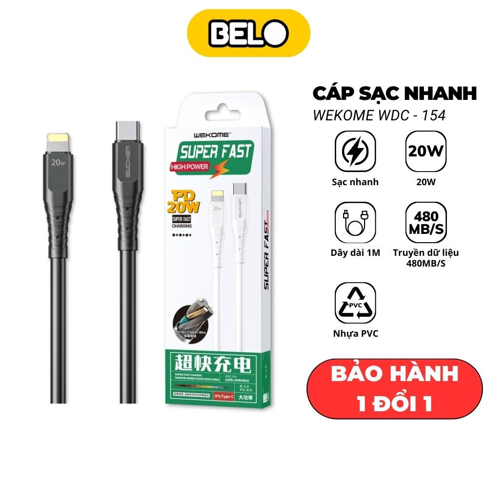 Cáp sạc nhanh, dây sạc nhanh wekome wdc-154 pd 20w – belo