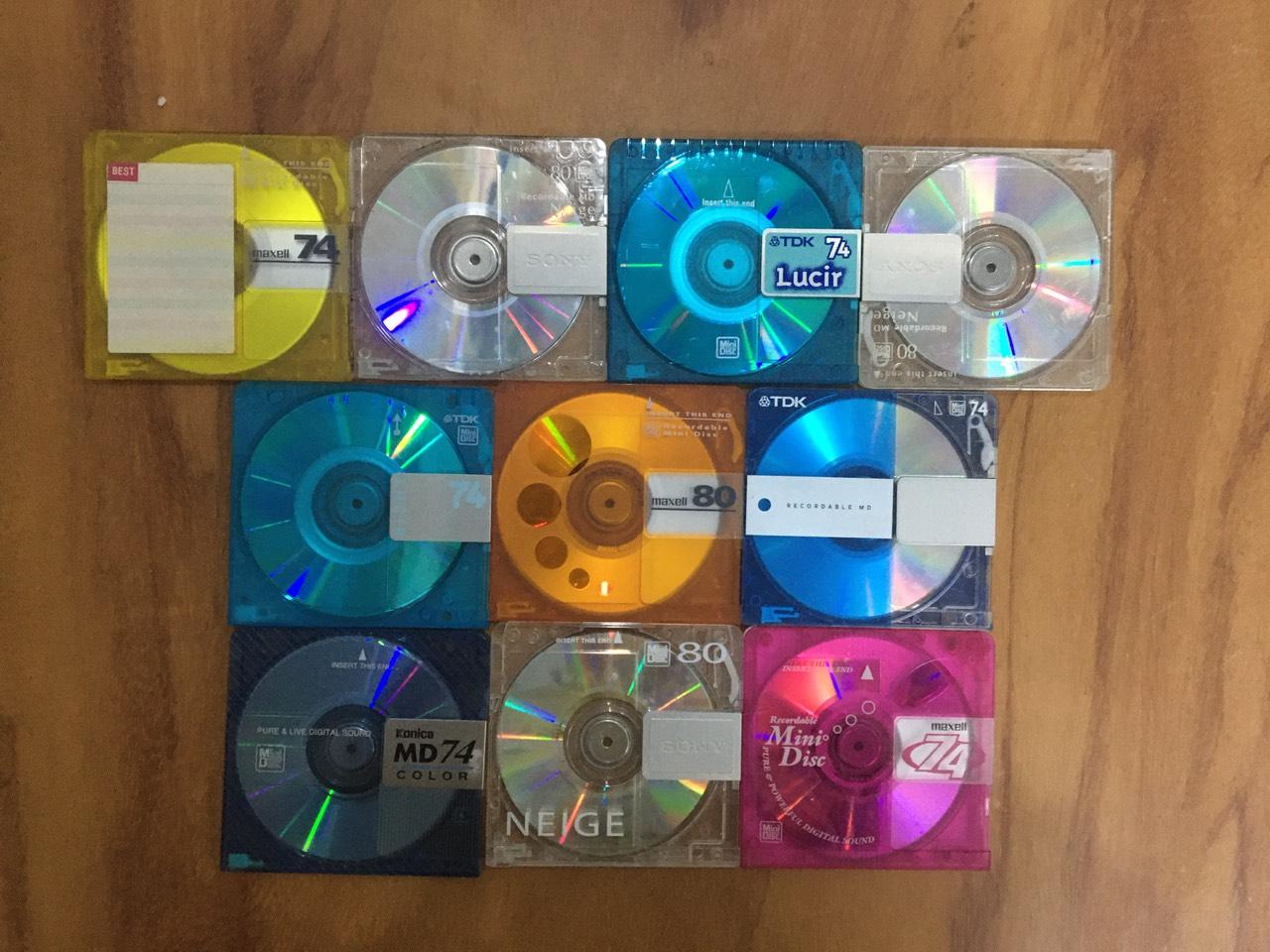 [MDCD] Bộ 10 Đĩa MD Trắng nhiều màu - Đĩa MD Mini Disc