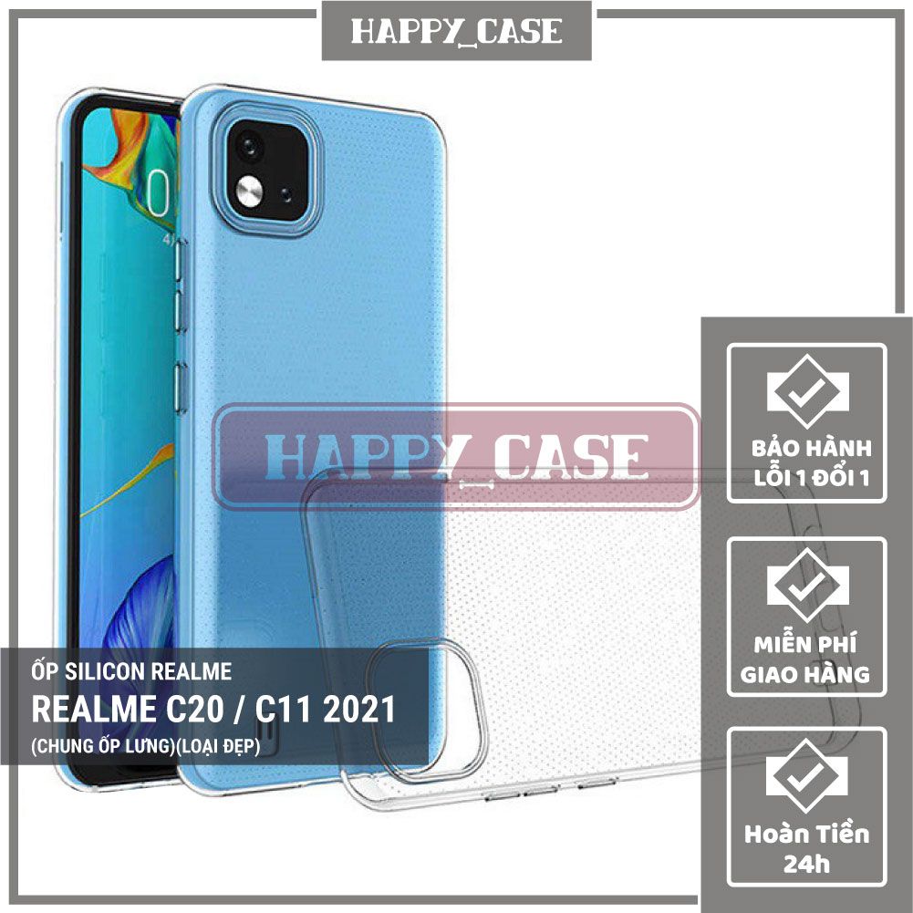 Ốp lưng điện thoại realme c20 / realme c11 2021 thin transparent silicon