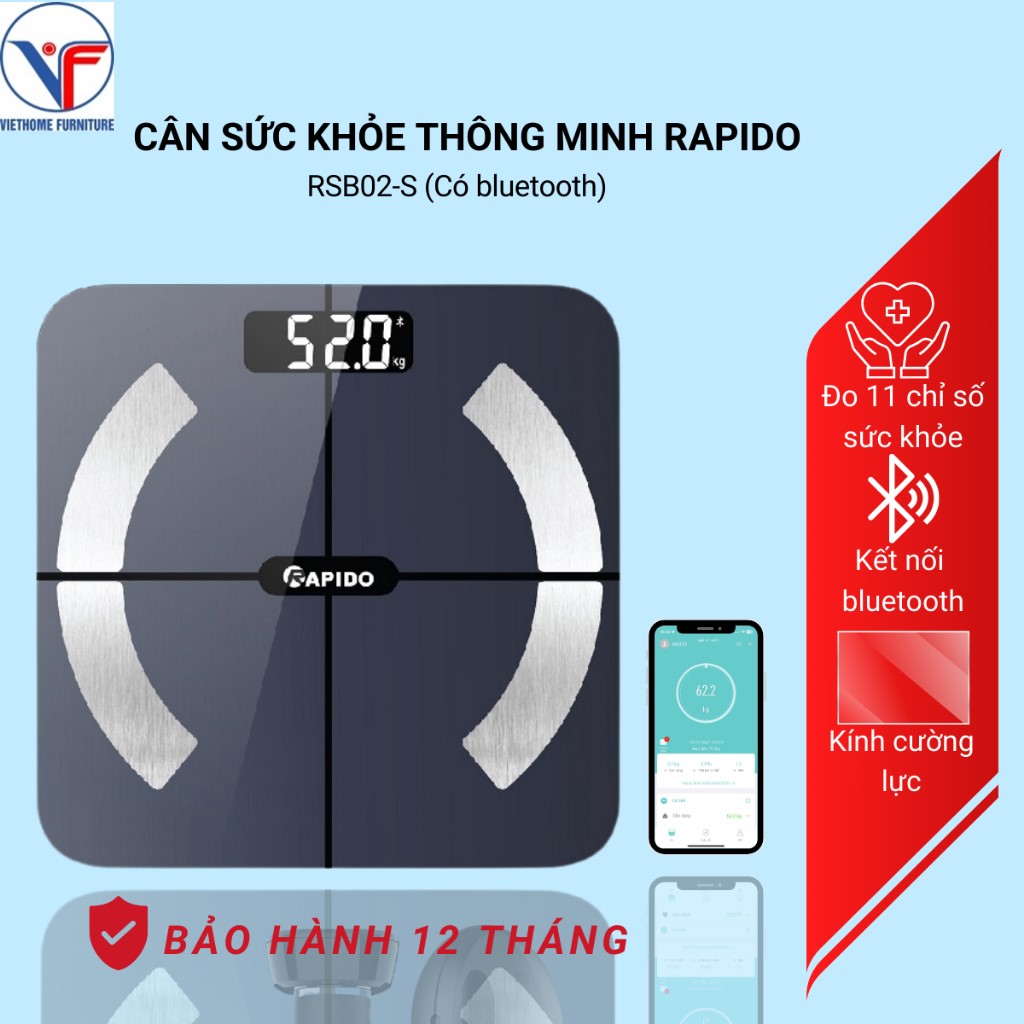 Cân sức khỏe thông minh Rapido RSB02-S