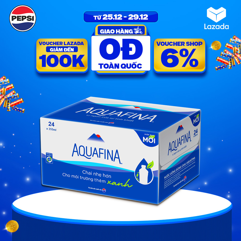 Thùng 24 Chai Nước tinh khiết Aquafina 355ml chai