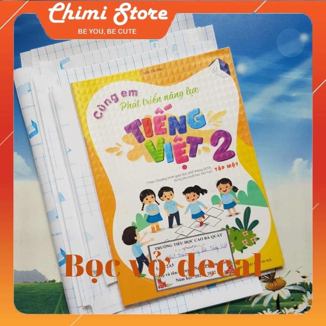 [Xả Kho]  Bọc Vở Decal Chimi HT052 , Bìa Trong Suốt Keo Dính Chắc Chắn, Hàng Đẹp, Chống Nước, Chống Rách, Nhiều Kích Cỡ