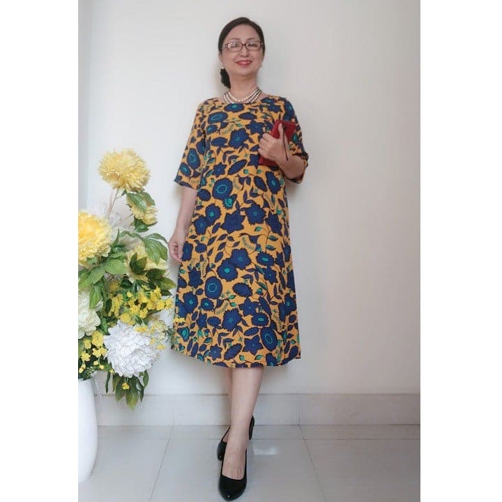 [HCM]Váy Đầm Voan Lụa Nhật 2 Lớp - Chất Vải Đẹp - Form Chữ A Che Bụng Sang Trọng - Có Dây Kéo - Size Từ 50Kg Đến 90Kg