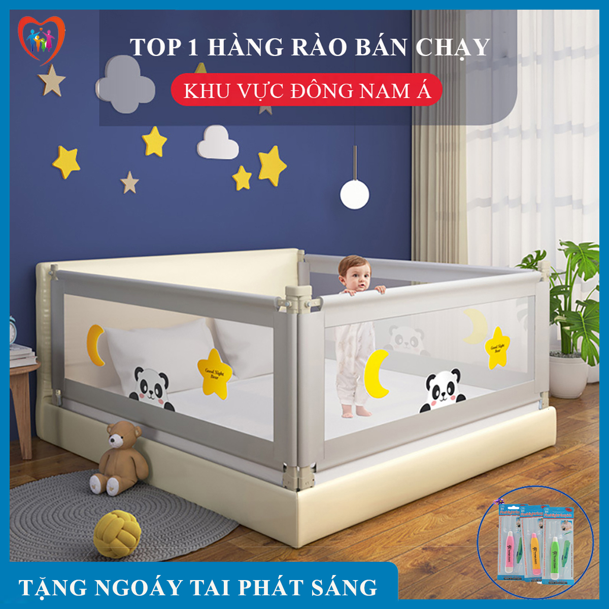 [7-11/12 VOUCHER 8%]Thanh chắn giường cho bé an toàn cao cấp 1m2, 1m8, 2m, 2m2. Độ cao điều chỉnh trượt lên trượt xuống cao 72 - 100cm.