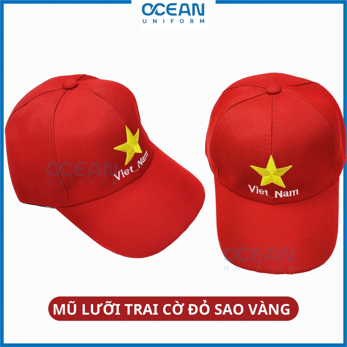 Mũ lưỡi trai cờ đỏ sao vàng hàng đẹp,vải kaki