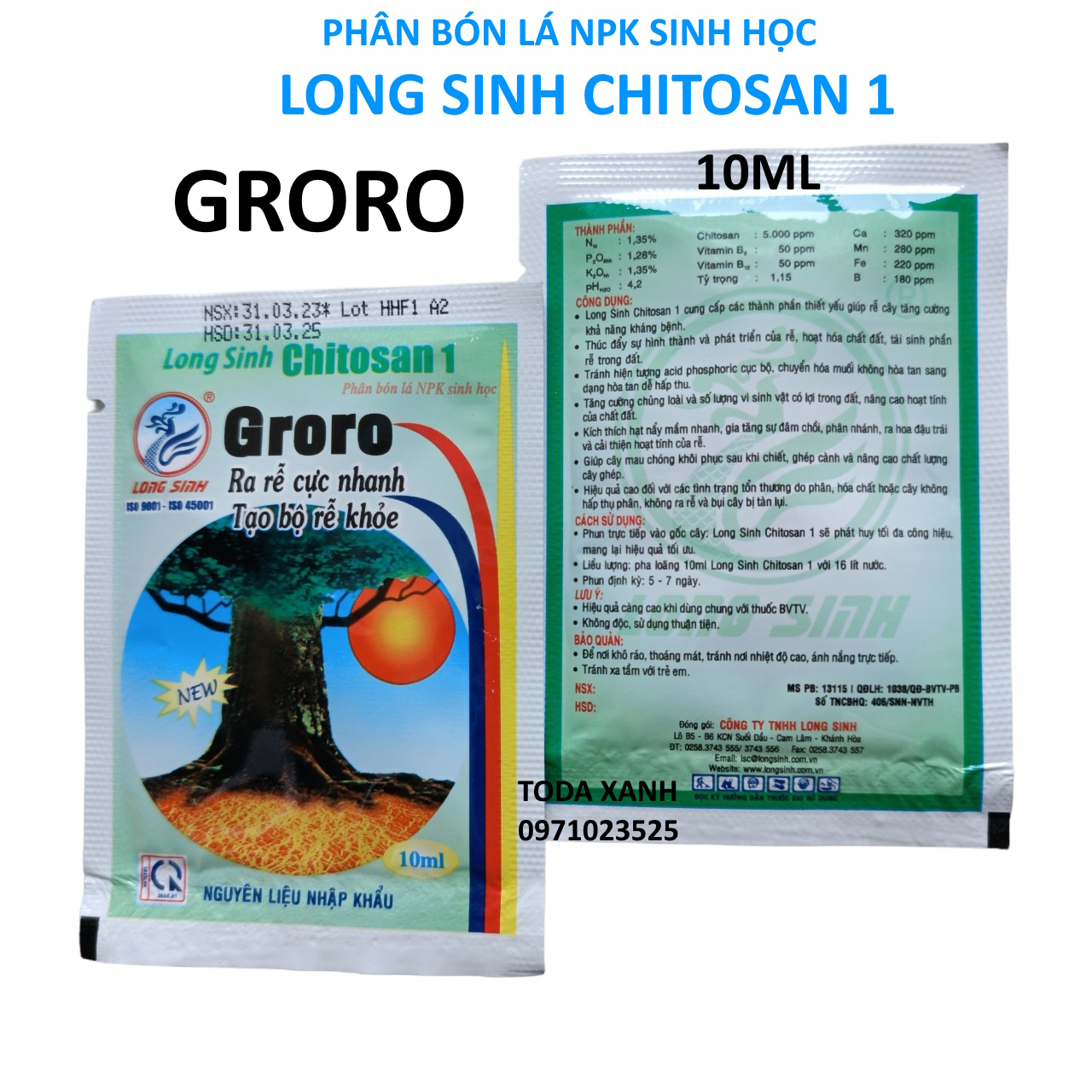 Phân bón kích ra rễ cực mạnh groro chitosan , dưỡng rễ groro chitosan