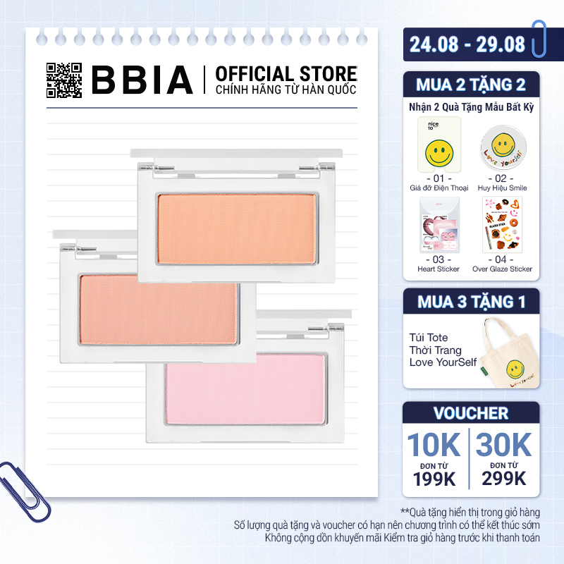 Phấn má hồng bbia ready to wear powder cheek 5.5g