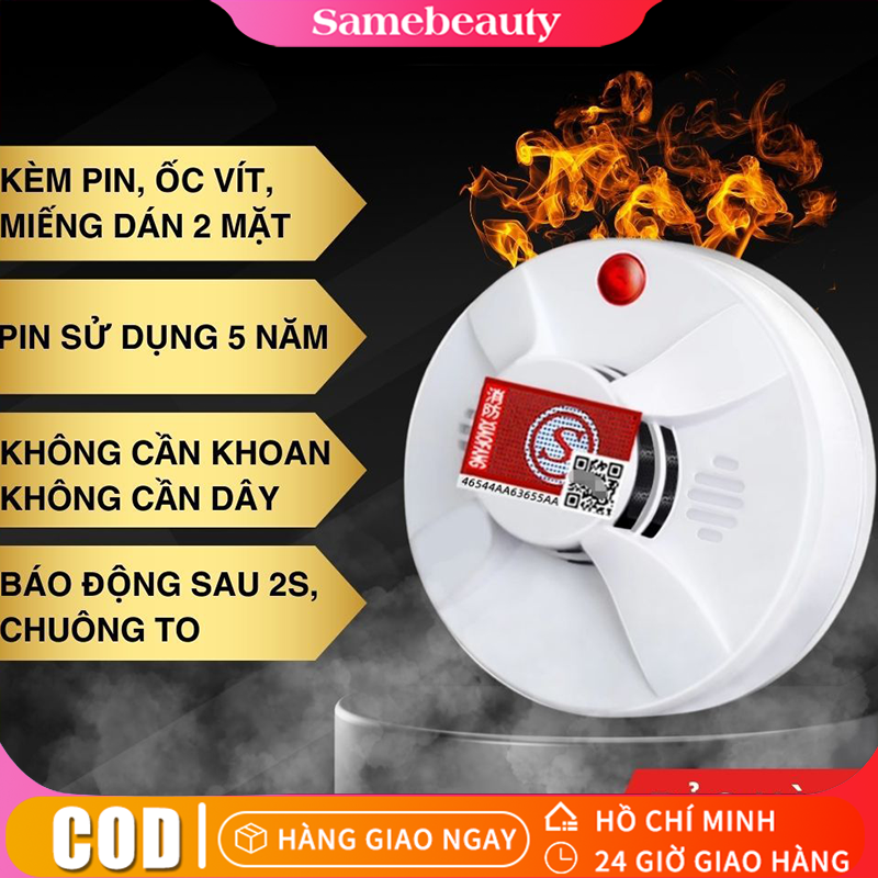[Giao hàng 12 giờ] còi báo cháy tự động Chuông báo cháy báo khói không dây ,báo cháy tự động cảm biến khói dùng pin độ nhạy cao,còi báo cháy độc lập