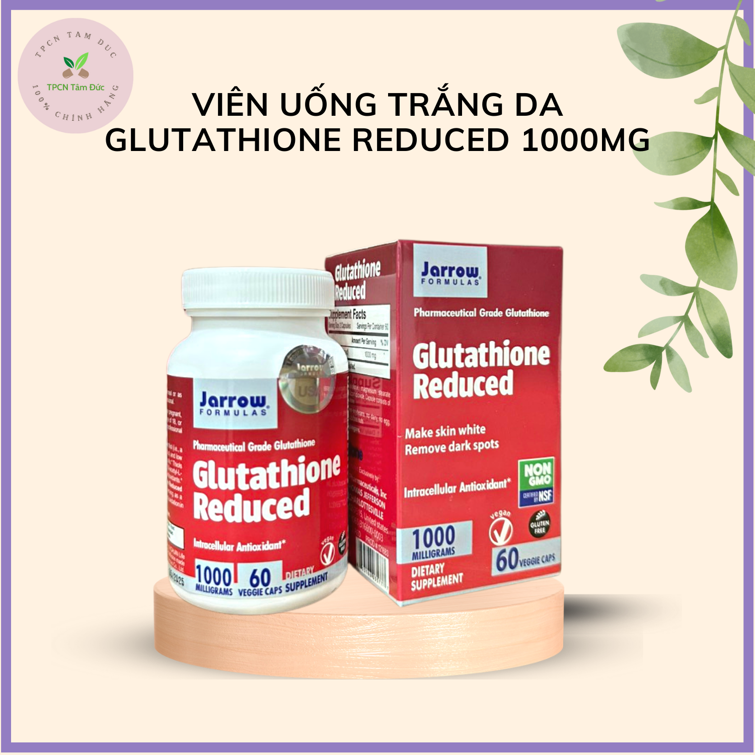 Viên Uống Trắng Da Glutathione Reduce 1000mg