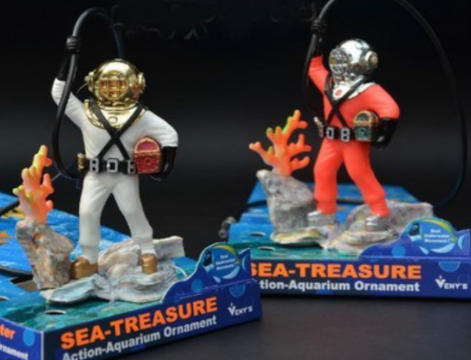 Thợ lặn tìm kho báu trang trí bể cá