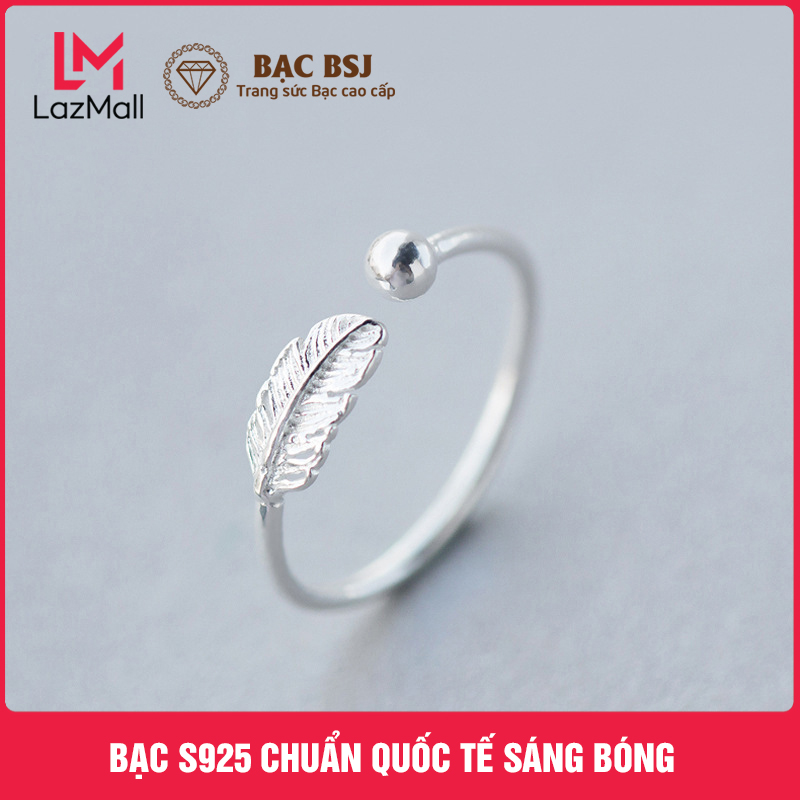Nhẫn nữ Bạc S925 Free Size đeo tất cả các ngón đều phù hợp, thiết kế lông đuôi nhẫn rất dễ thương. Bạc BSJ