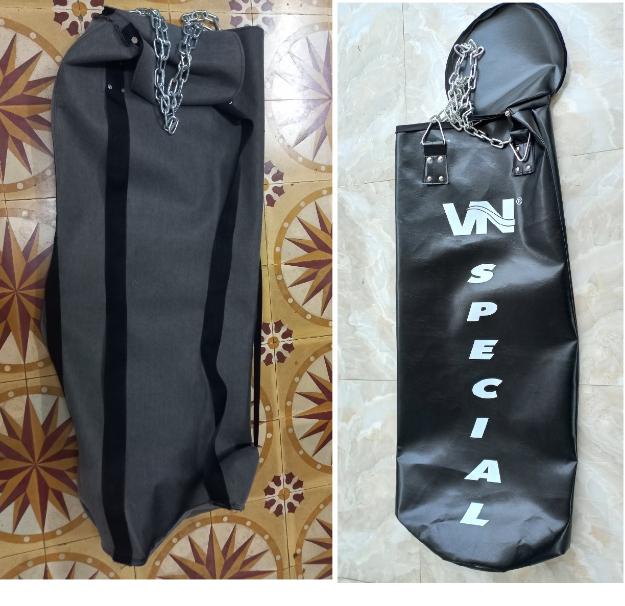 Bao cát, bao đấm bốc dây xích vn special chưa dồn, bao dài 120cm