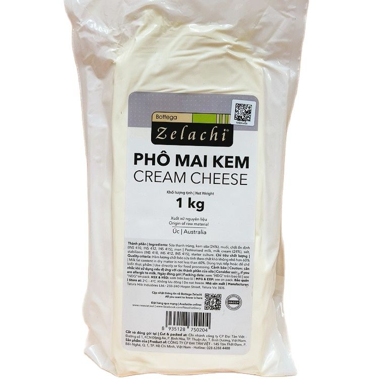 Kem cream cheese Zelachi 1kg THP