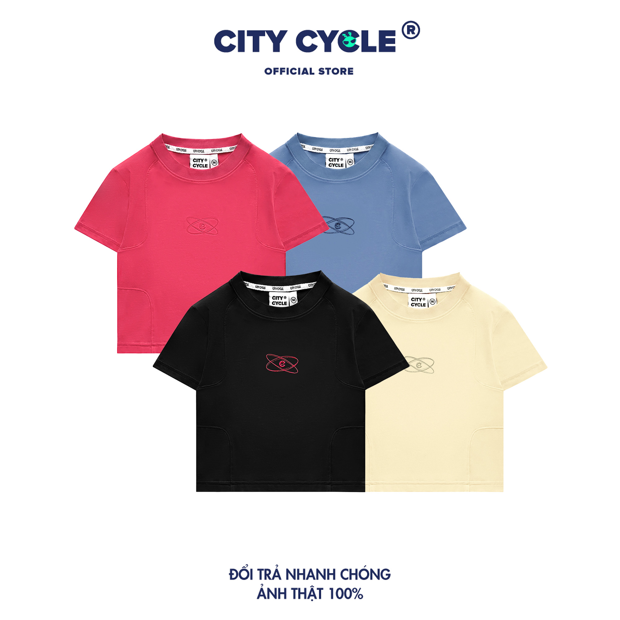 Áo Thun Croptop Spaceship Local Brand Chính Hãng City Cycle chất liệu cotton cao cấp form ôm body