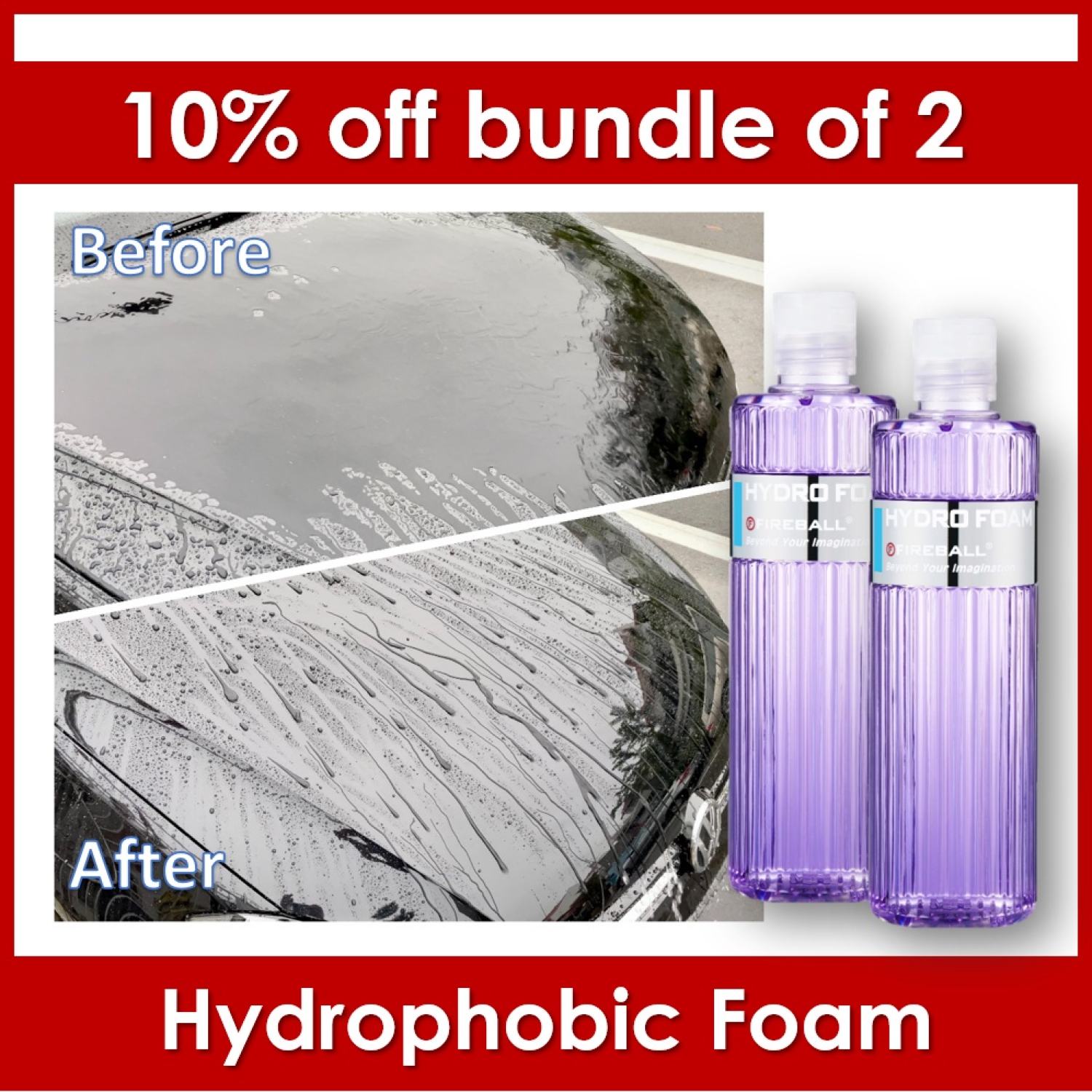 Dung dịch rửa xe cao cấp tạo hiệu ứng lá sen fireball hydro foam, hàng chính hãng fireball, hàn quốc