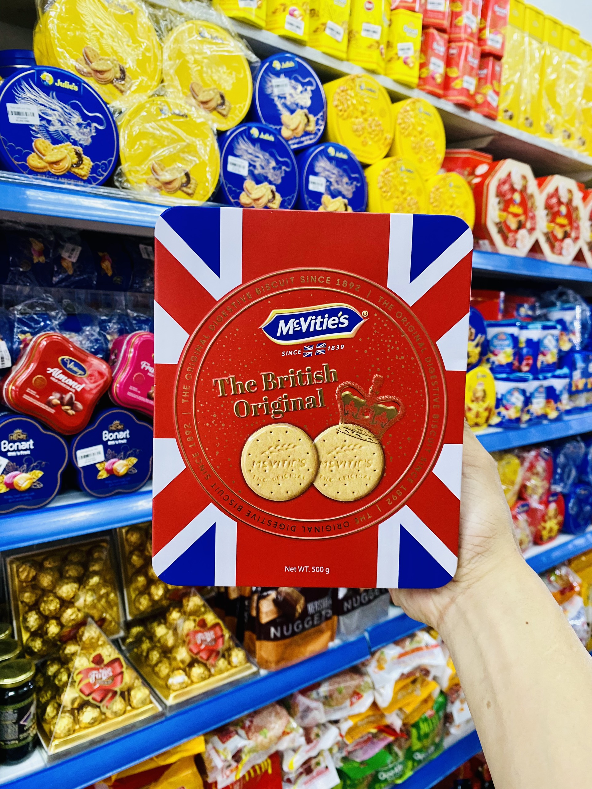 Bánh quy lúa mỳ mcvities digestive nguyên cám truyền thống bánh kẹo tết 2022 hộp thiếc 500gr - b31 - beegin food
