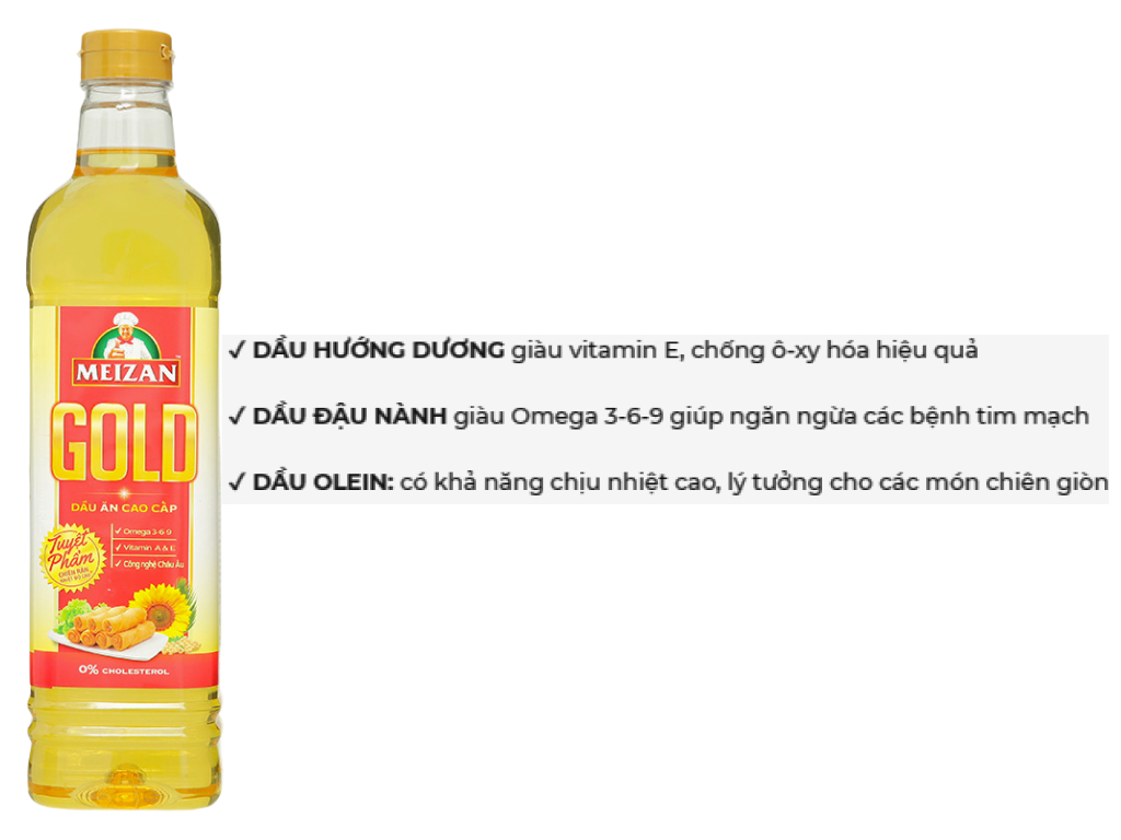 Meizan Gold Premium Cooking Oil 1 Liter Bottle