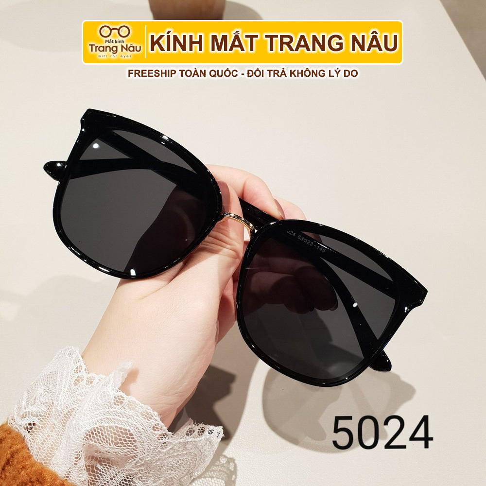 Kính Mát Gọng Tròn Chống Tia UV400 5024 Kiểu Dáng Cổ Điển Dành Cho Nữ