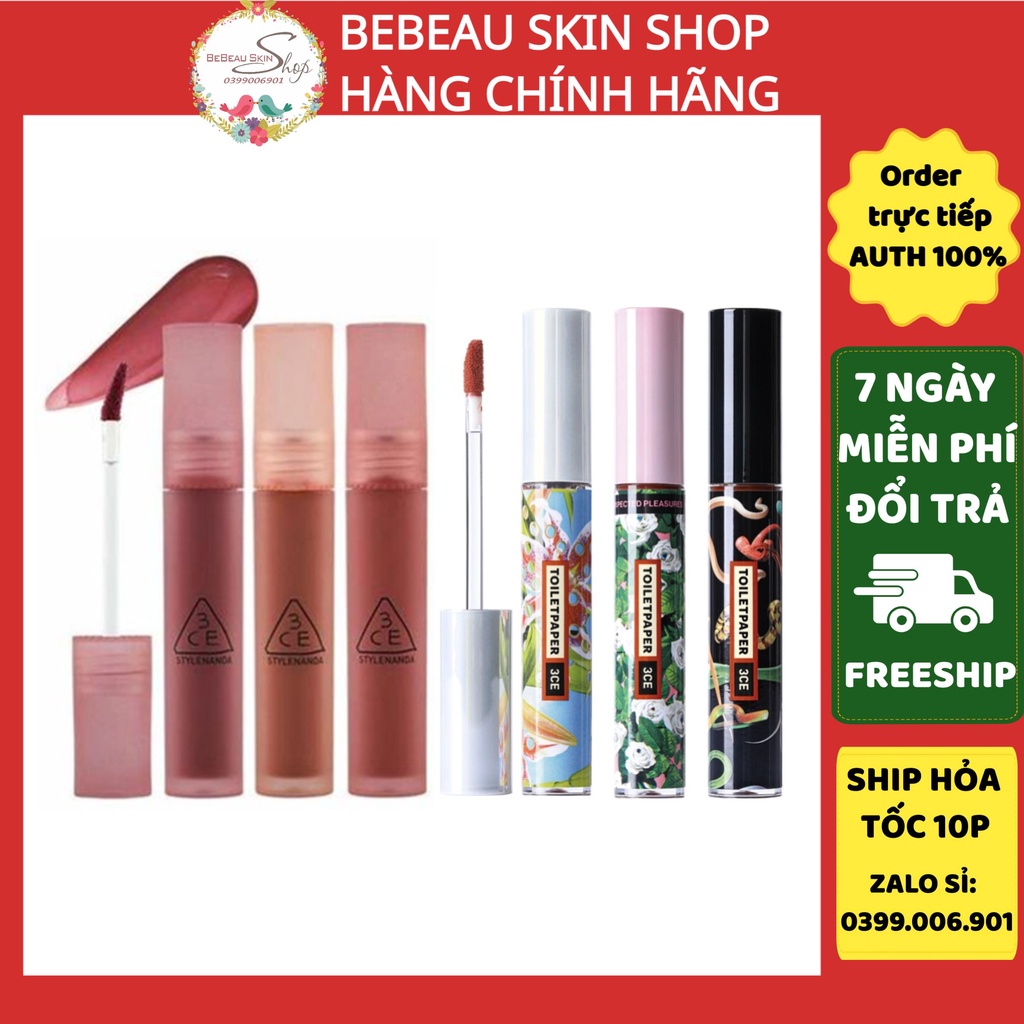 Son Tint 3CE Blur Water Tint Lâu Trôi Không Lem Khi Đeo Khẩu Trang Sepia Laydown First Letter Cal Affair - Bebeau