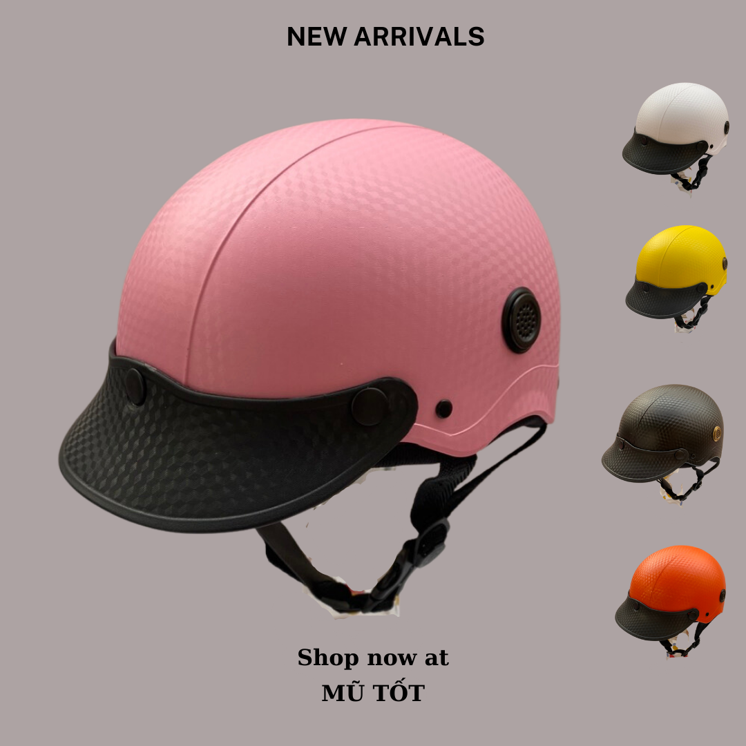 Mũ Bảo Hiểm Nửa Đầu Nón Sơn - Phủ Vân Cacbon Cao Cấp - Đệm Lót Dày Mịn - Nhiều Màu Lựa Chọn - Bảo Hành 12 Tháng